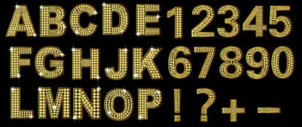 Diamond English and digital vector material (gold)