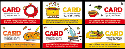 Lovely food class card template vector material