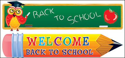 Lovely school theme vector material