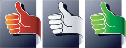 Vertical thumb gesture Ribbon Vector material