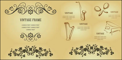 Retro background pattern vector material