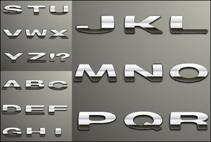 Silver metal words vector