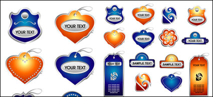 Delicate pattern label stickers - vector material