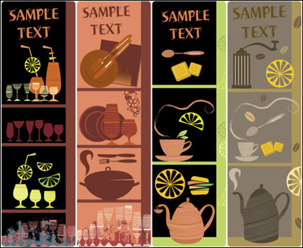 Illustration hand-painted tableware - Vector
