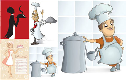 Cartoon waiter image - Vector