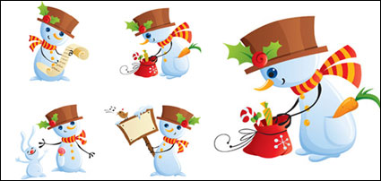 Cute snowman vector material