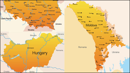 Eastern Europe geographical map - vector material