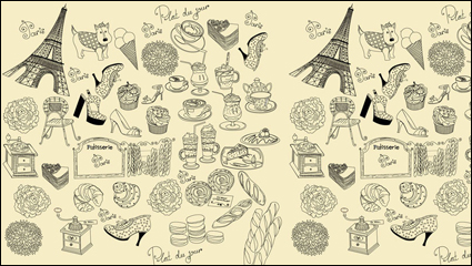 Paris, France, vector material -2